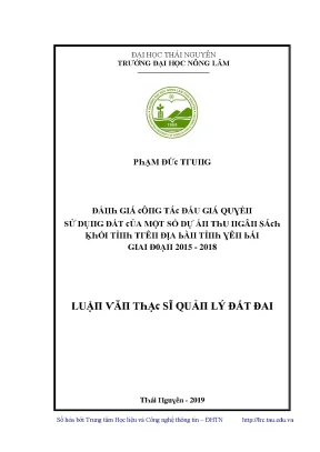 Luận văn đánh giá công tác đấu giá quyền sử dụng đất của một số dự án thu ngân sách khối tỉnh trên địa bàn tỉnh yên bái giai đoạn 2015 2018