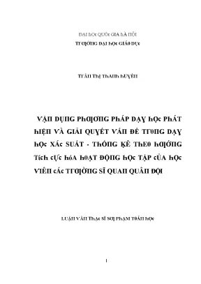 Luận văn vận dụng phương pháp dạy học phát hiện và giải quyết vấn đề trong dạy học xác suất