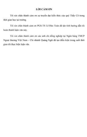 Luận văn thạc sĩ phân tích hiệu quả hoạt động tại ngân hàng tmcp ngoại thương việt nam chi nhánh quảng ngãi