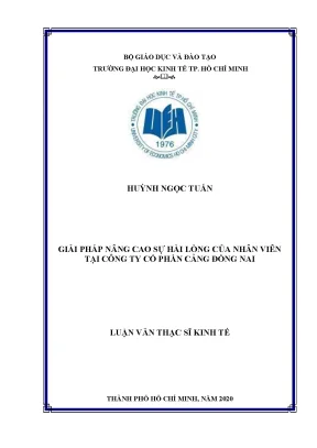 Luận văn giải pháp nâng cao sự hài lòng của nhân viên tại công ty cổ phần cảng đồng nai