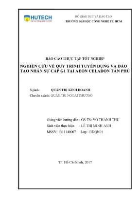 Luận văn nghiên cứu về quy trình tuyển dụng và đào tạo nhân sự cấp g1 tại aeon celadon tân phú