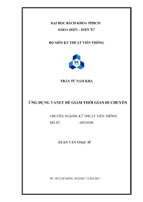 Luận văn thạc sĩ kỹ thuật viễn thông ứng dụng vanet để giảm thời gian di chuyển