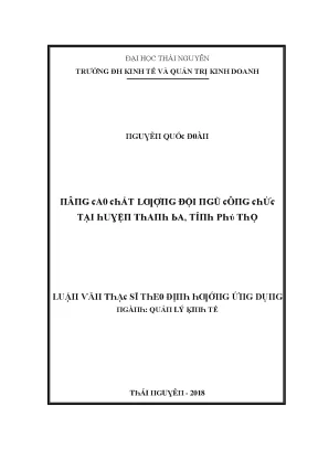 Luận văn nâng cao chất lượng đội ngũ công chức tại huyện thanh ba tỉnh phú thọ