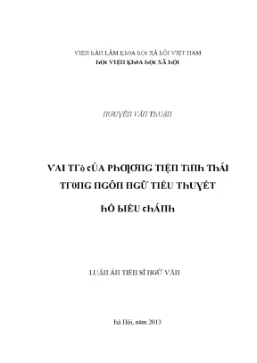 Luận văn vai trò của phương tiện tình thái trong ngôn ngữ tiểu thuyết hồ biểu chánh