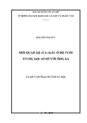 Luận văn mối quan hệ của cháu ở độ tuổi trung học cơ sở với ông bà
