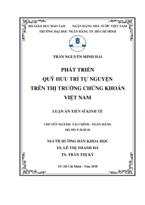 Luận án tiến sĩ kinh tế phát triển quỹ hưu trí tự nguyện trên thị trường chứng khoán việt nam