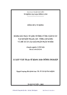Luận văn đánh giá thực trạng trồng rừng sản xuất tại huyện thạch an tỉnh cao bằng và đề xuất các giải pháp phát triển