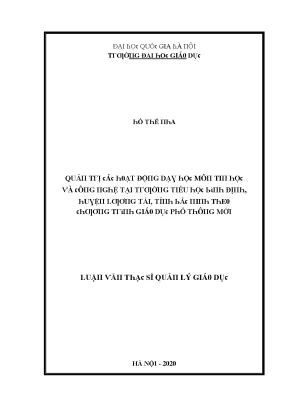 Luận văn quản trị các họat động dạy học môn tin học và công nghệ tại trường tiểu học bình định huyện lương tài tỉnh bắc ninh theo chương trình giáo dục phổ thông mới