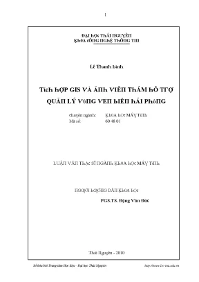 Luận văn tích hợp gis và ảnh viễn thám hỗ trợ quản lý vùng ven biển hải phòng