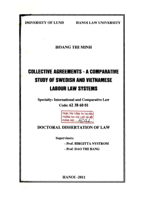 Luận án tiến sĩ luật học collective agreements a comparative study of swedish and vietnamese labour law systems