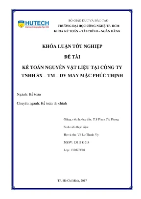 Luận văn kế toán nguyên vật liệu tại công ty tnhh sx tm dv may mặc phúc thịnh