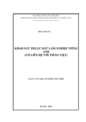 Luận văn khảo sát thuật ngữ lâm nghiệp tiếng anh có liên hệ với tiếng việt