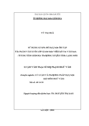Luận văn sử dụng graph để dạy học ôn tập tác phẩm văn xuôi lớp 12 cho học viên bổ túc văn hóa trung tâm giáo dục thường xuyên tỉnh lạng sơn