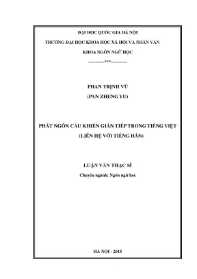 Luận văn thạc sĩ phát ngôn cầu khiến gián tiếp trong tiếng việt  liên hệ với tiếng hán
