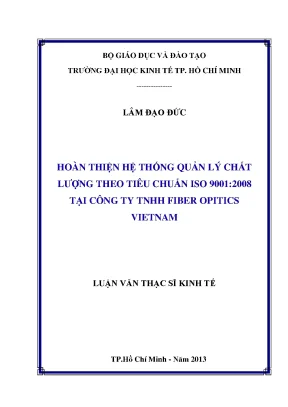 Luận văn hoàn thiện hệ thống quản lý chất lượng theo tiêu chuẩn iso 9001 2008 tại công ty tnhh fiber opitics vietnam