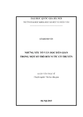 Luận văn thạc sĩ những yếu tố văn học dân gian trong một số trò rối nước cổ truyền