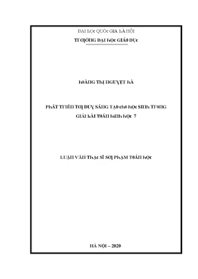 Luận văn phát triển tư duy sáng tạo cho học sinh trong giải bài toán hình học lớp 7