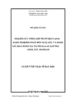 Luận văn nghiên cứu tổng hợp perovskit lafeo3 bằng phương pháp đốt cháy gel và đánh giá khả năng xúc tác oxi hóa co hấp phụ asen sắt mangan