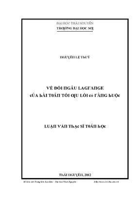 Luận văn về đối ngẫu lagrange của bài toán tối ưu lồi có ràng buộc