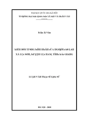 Luận văn biến đổi trong hôn nhân của người cao lan xã lục sơn huyện lục nam tỉnh bắc giang