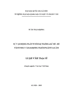 Luận văn sự vận động phát triển hệ thống chủ đề đề tài trong văn chương thiền phái trúc lâm