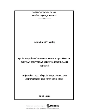 Luận văn thạc sĩ quản trị kinh doanh về văn hoá doanh nghiệp