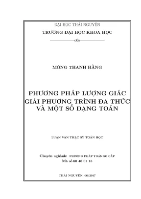 Luận văn phương pháp lượng giác giải phương trình đa thức và một số dạng toán