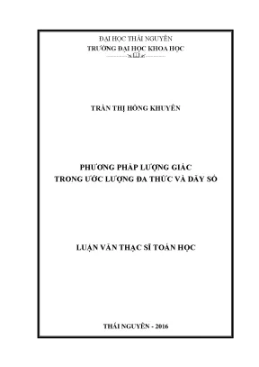 Luận văn phương pháp lượng giác trong ước lượng đa thức và dãy số