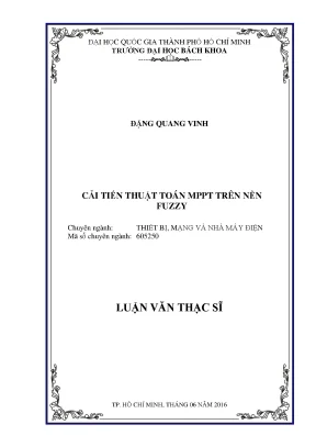 Luận văn thạc sĩ thiết bị mạng và nhà máy điện cải tiến thuật toán mppt trên nền fuzzy