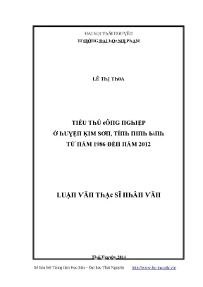 Luận văn tiểu thủ công nghiệp ở huyện kim sơn tỉnh ninh bình từ năm 1986 đến năm 2012