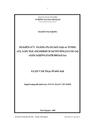 Luận văn nghiên cứu thành phần hóa học có trong cây hàn the desmodium heterophyllum họ cánh bướm papilionaceac