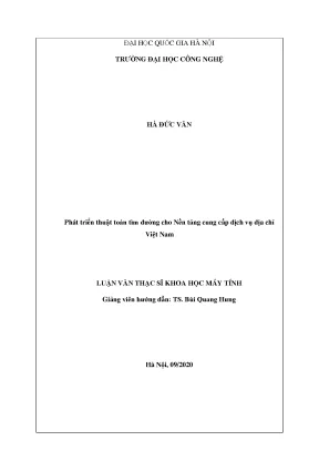 Luận văn phát triển thuật toán tìm đường cho nền tảng cung cấp dịch vụ địa chỉ việt nam