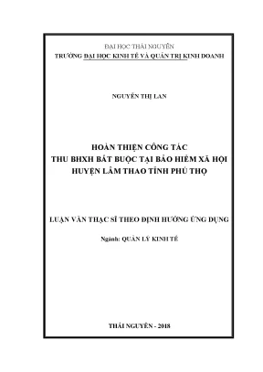 Luận văn hoàn thiện công tác thu bảo hiểm xã hội bắt buộc tại bảo hiểm xã hội huyện lâm thao