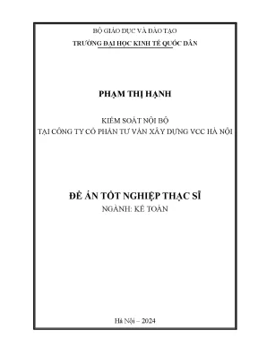 Luận văn thạc sĩ kế toán kiểm soát nội bộ tại công ty cổ phần tư vấn xây dựng vcc hà nội