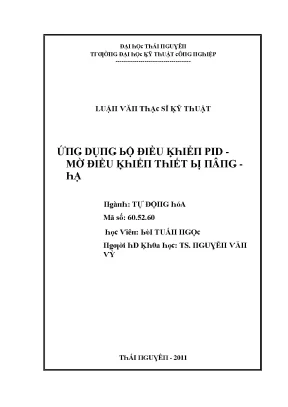 Luận văn ứng dụng bộ điều khiển pin mờ điều khiển thiết bị nâng hạ