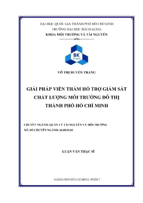 Luận văn thạc sĩ quản lý tài nguyên và môi trường giải pháp viễn thám hỗ trợ giám sát chất lượng môi trường đô thị thành phố hồ chí minh