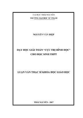 Luận văn dạy học giải toán cực trị hình học cho học sinh trung học phổ thông