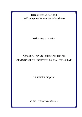 Luận văn nâng cao năng lực cạnh tranh cụm ngành du lịch tỉnh bà rịa vũng tàu