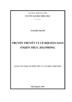 Luận văn truyền thuyết và lễ hội dân gian ở kiến thụy hải phòng