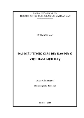 Luận văn đạo hiếu trong giáo dục đạo đức ở việt nam hiện nay