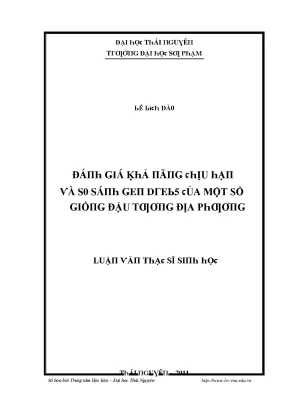 Luận văn đánh giá khả năng chịu hạn và so sánh gen dreb5 của một số giống đậu tương địa phương