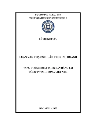 Tăng cường hoạt động bán hàng tại công ty tnhh joma việt nam 2