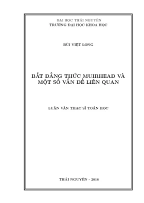 Luận văn bất đẳng thức muirhead và một số vấn đề liên quan