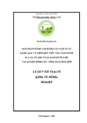 Luận văn giải pháp nâng cao năng lực sản xuất hàng hóa và liên kết tiêu thụ sản phẩm của các trang trại chăn nuôi lợn tại huyện đồng hỷ tỉnh thái nguyên