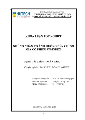 Luận văn những nhân tố ảnh hưởng đến chỉ số giá cổ phiếu vn index