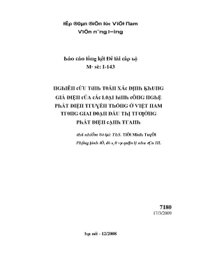 Nghiên cứu tính toán xác định khung giá điện của các loại hình công nghệ phát hiện truyền thống ở việt nam trong thị trường phát điện cạnh tranh