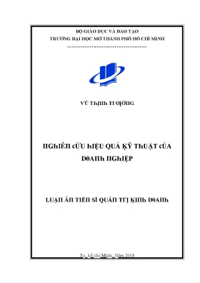 Luận văn nghiên cứu hiệu quả kỹ thuật của doanh nghiệp