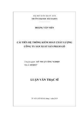 Luận văn thạc sĩ kỹ thuật công nghiệp cải tiến hệ thống kiểm soát chất lượng công ty sản xuất sản phẩm gỗ