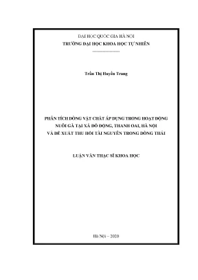 Luận văn phân tích dòng vật chất áp dụng trong hoạt động nuôi gà tại xã đỗ động thanh oai hà nội và đề xuất thu hồi tài nguyên trong dòng thải
