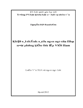 Luận văn khảo sát chính sách ngôn ngữ của nhà nước phong kiến độc lập việt nam